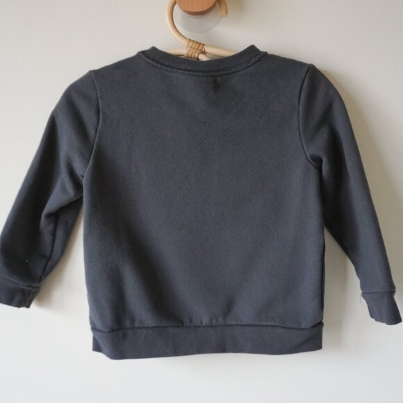 Cat & Jack Dinosaur Valentine Cupid Fleece Sweatshirt Gray Baby Sz 18m - Picture 4 of 8